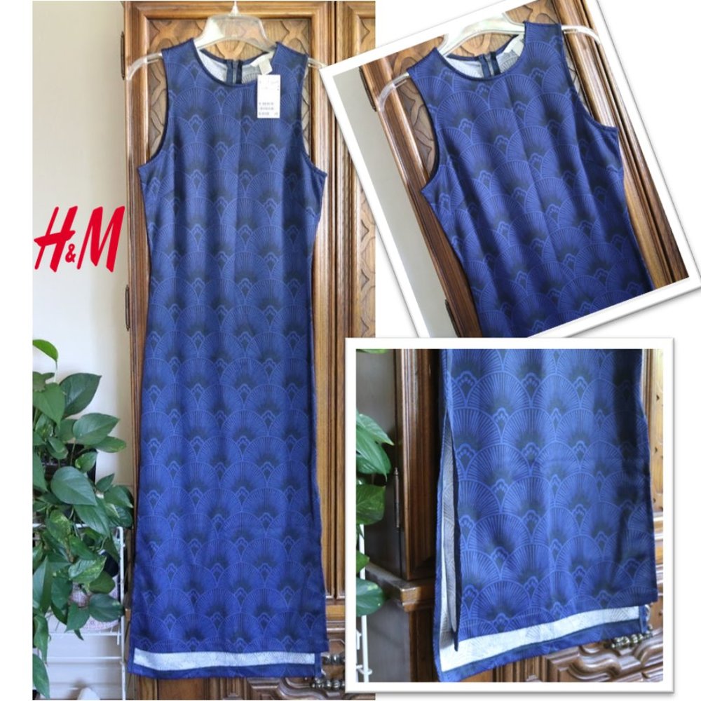 H&M Sleeveless Side Slit Boho Sheath Dress - NWT! Size S